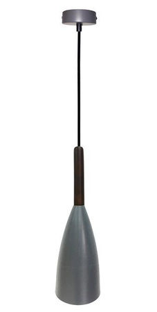 Lampa wisząca Flen Ledea szara metalowo-drewniana do jadalni nad stół E27