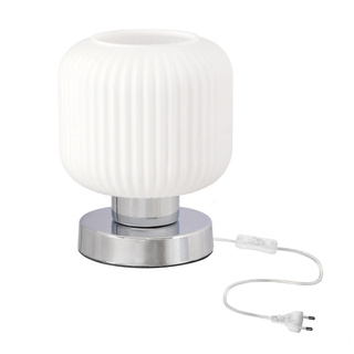 Lampka nocna Cromado metalowa do sypialni lampa stołowa E27 chromowa