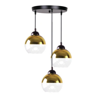 Lampa wisząca Contessa potrójna kula szklana czarna do salonu E27