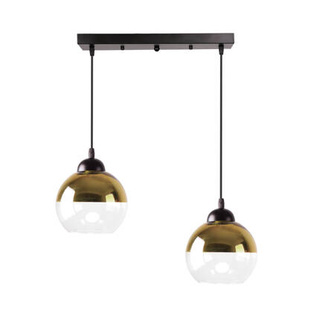 Lampa wisząca Contessa szklane kule podwójna czarno złota do jadalni E27