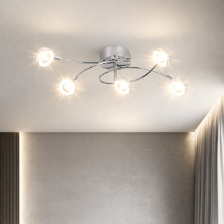 Lampa sufitowa LED Vinola nowoczesna chrom 5-punktowa 3000K