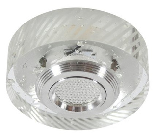 Oprawa stropowa okrągła szklana chrom LED 3000K 3W