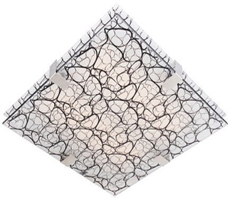 Plafon Fiera kwadratowy 40 cm czarny srebrny E27 klasyczny