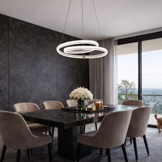Lampa wisząca Santa złota do jadalni nad stół LED 32W barwa zmienna zintegrowana
