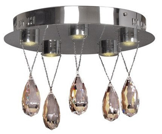 Plafon LED Prisma okrągły kryształowy 34 cm 3000K chrom IP20