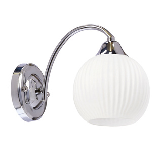 Kinkiet Velore szklany kula biały chrom do salonu E27 lampa ścienna