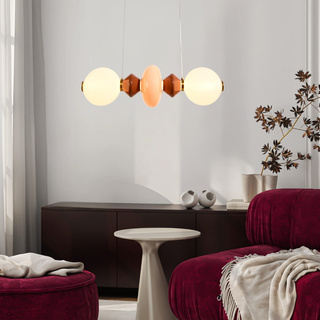 Lampa wisząca Flores ceramiczna z kolorowymi kloszami pozioma 15W LED 3000K nad stół do jadalni