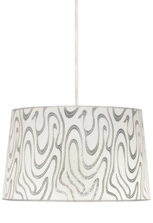 Lampa wisząca z abażurem Tiger biało-srebrna klasyczna E27 nad stół