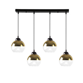 Lampa wisząca Contessa kula potrójna szklana do jadalni E27 czarno złota