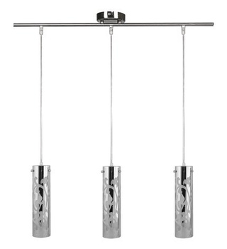 Lampa wisząca Ester potrójna tuba metalowa srebrna do salonu G9 Candellux
