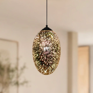Lampa wisząca Galactic Candellux szklana czarno-złota do salonu 1xE27