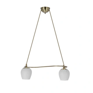 Lampa wisząca Serano podwójna metalowa szklane klosze białe do jadalni E27