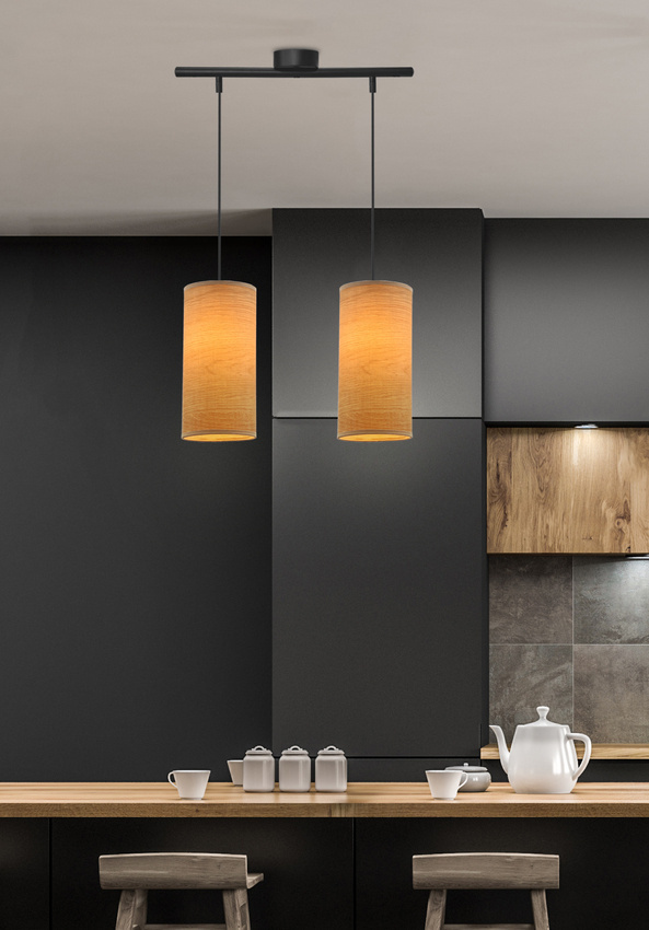 Lampa wisząca z abażurami Ballo czarna podwójna nad stół nowoczesna
