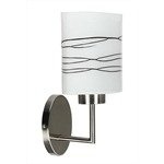 Kinkiet Visola szklany biały klosz brązowe paski do salonu E27 Candellux