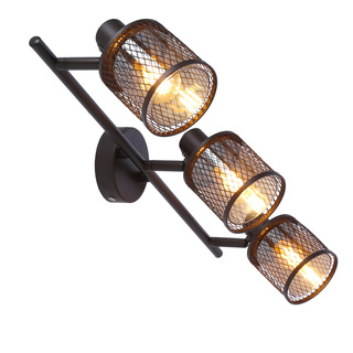 Lampa sufitowa Canabera listwa ze szklanymi kloszami regulowana 3-punktowa