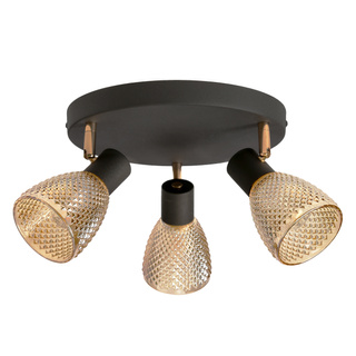 Lampa sufitowa Axel okrągła ze szklanymi kloszami 3-punktowa metalowa