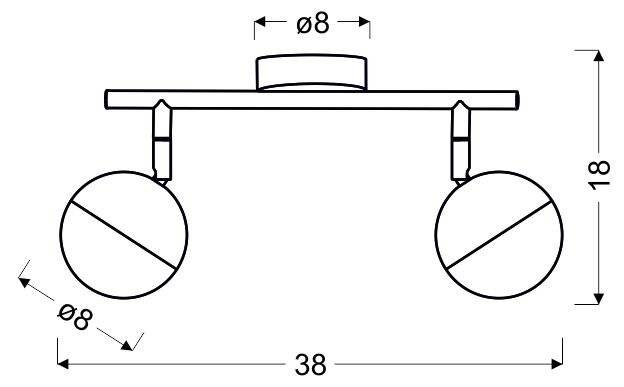 Lampa ścienna listwa 2X3W LED główka okrągła PARTY 92-67760 - aranżacja