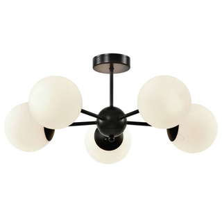 Lampa wisząca Calari kula do salonu czarna 5-płomienna szklane klosze E14