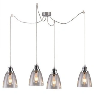 Lampa wisząca Voice szklane klosze 4-płomienna chromowa do kuchni nad stół