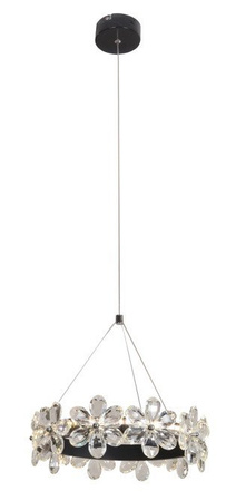 Lampa wisząca Arvin czarna z kryształkami szklana LED 14W do salonu