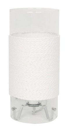 Lampka nocna Wring szklana z materiałowym kloszem na stolik nocny do sypialni