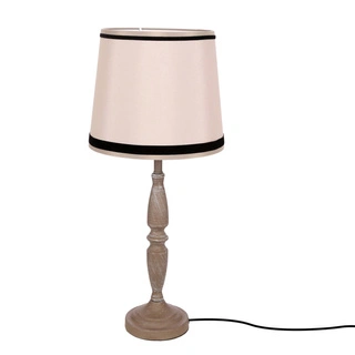 Lampka nocna Cardinale z abażurem beżowym do sypialni na stolik nocny E27