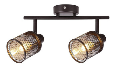 Lampa sufitowa kawowe złoto klosz bursztyn 2x40W Canabera Candellux 92-81766