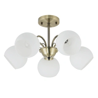 Lampa sufitowa NESTOR ze szklanymi kloszami 5-punktowa do salonu