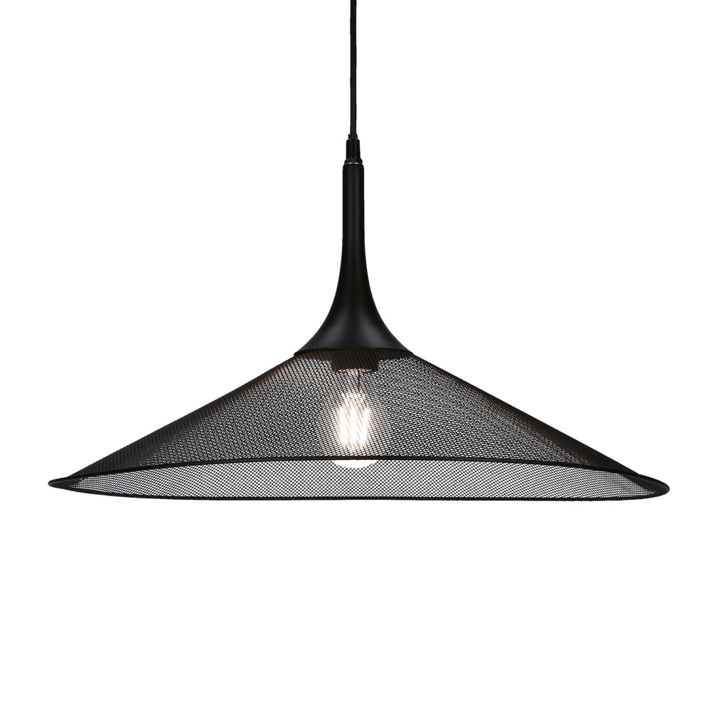 Lampa wisząca Kiruna L czarna metalowa do salonu nad stół 1 płomienna E27