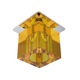 Oprawa stropowa kwadratowa złota szklana G4 do wnętrz nowoczesnych