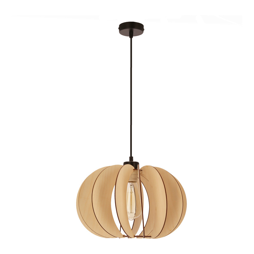 Candellux Lighting ECO 2 LAMPA WISZĄCA 1X40 E27 ABAŻUR DREWNIANY
