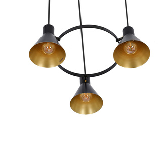 Lampa wisząca More czarno-złota metalowa 3xE27 do salonu i jadalni