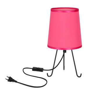 Lampka nocna Smally z abażurem różowym metalowa E14