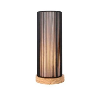 Lampka nocna Kioto Ledea czarna drewniana nowoczesna E27