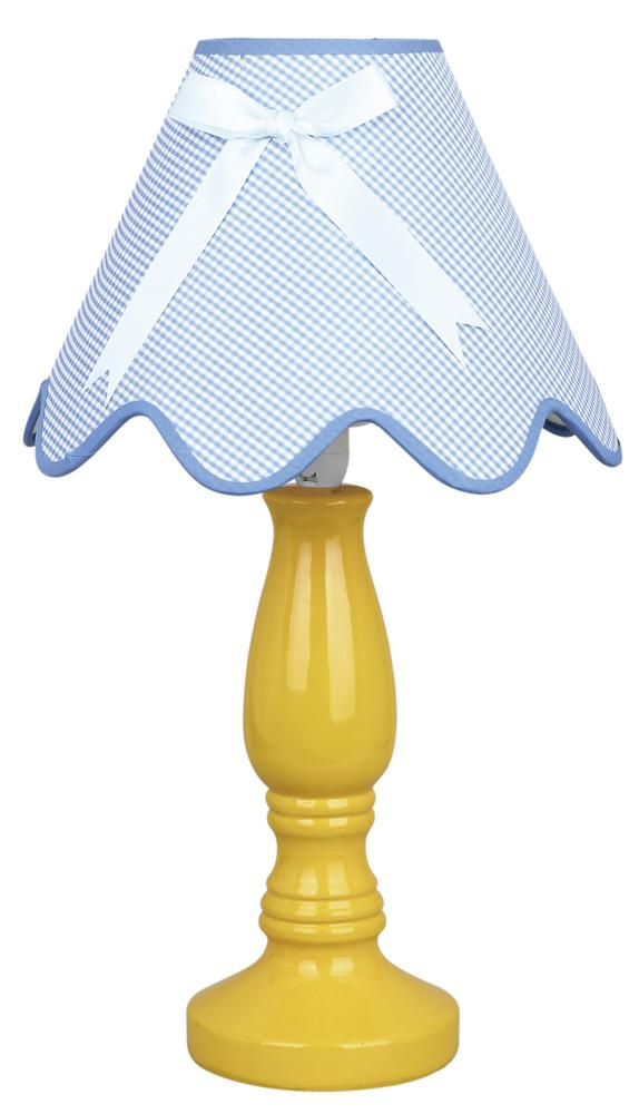 Lampka nocna Lola żółta z abażurem tkaninowym E14 Candellux