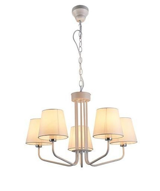 Żyrandol York nowoczesny biały 5-punktowy z abażurami do salonu