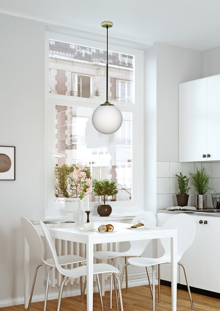Lampa wisząca Glasgow kula 20 cm złota szklana do salonu 1xE27