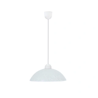 Lampa wisząca Macari szklana klosz biały do salonu i jadalni E27 1x60W
