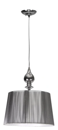Lampa wisząca z abażurem Gillenia srebrna nitkowy abażur do salonu
