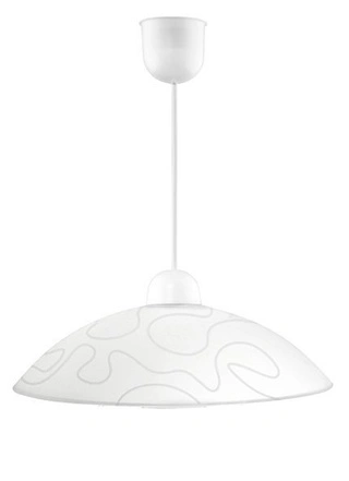 Lampa wisząca Malibu szklana biała do jadalni nad stół pojedyncza E27