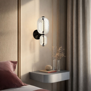 Kinkiet Playa szklany podwójny owalny transparentny LED 10W 3000K do salonu