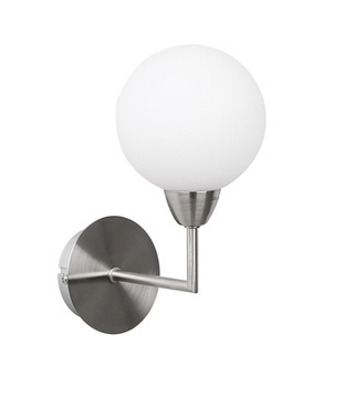 Kinkiet Logos szklany kula srebrny do salonu i sypialni LED zintegrowany