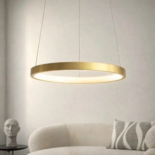 Lampa wisząca Lune złota okrągła LED 25W 40 cm do salonu