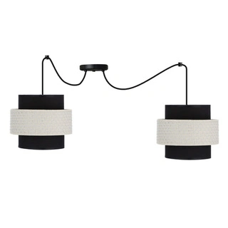 Lampa wisząca z abażurami Benta czarna podwójna do salonu