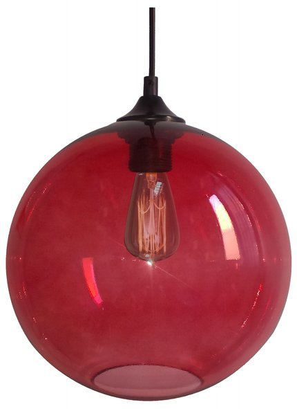 Lampa sufitowa szklana kula czerwona Edison Candellux 31-21410-Z