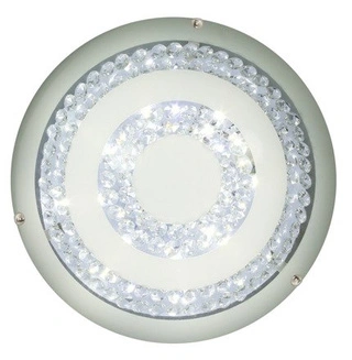 Plafon LED Monza okrągły szklany biały z kryształami 40 cm 4000K Candellux