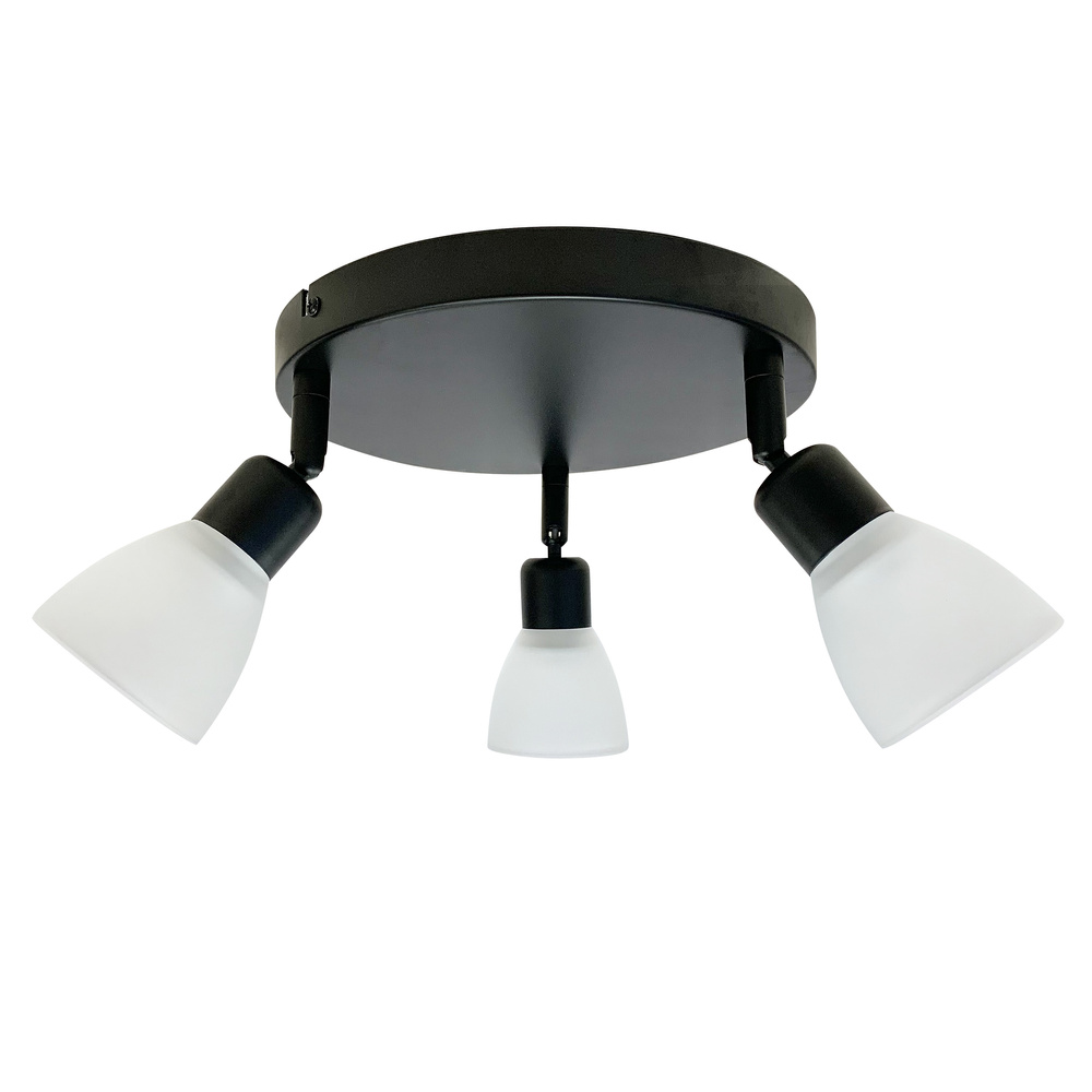 Lampa sufitowa Costa okrągła ze szklanymi kloszami 3-punktowa do kuchni
