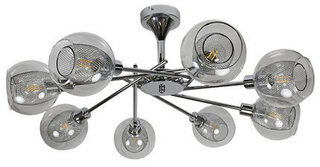 Lampa sufitowa Ozzo ze szklanymi kloszami 8-punktowa do salonu