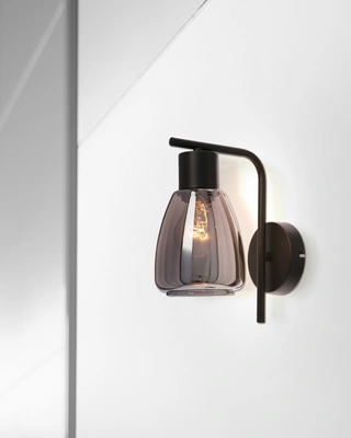 MOLDO lampa kinkiet 1x40W E27 klosz dymiony 21-35097
