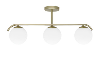 Lampa sufitowa Amadeo listwa ze szklanymi kloszami 3-punktowa